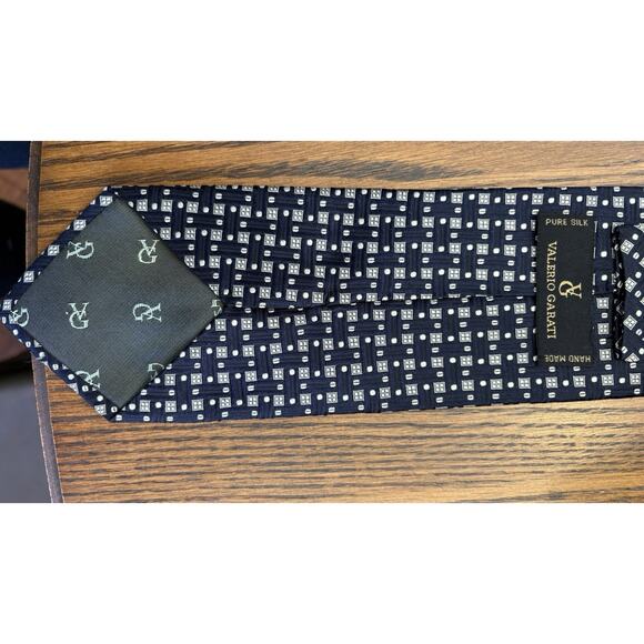 Valerio Garati Mens Tie 100% Pure Silk Tie Hand Made - Picture 4 of 4